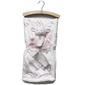 Wholesale - 30"x40" ROSY PINK PRINTED MINK TO SHERPA W/SECURITY BLANKET C/P 24, UPC: 887947104813
